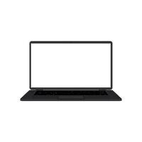 3d Flat mockup Laptop computer with white screen and keyboard vector