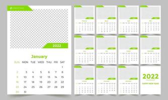 calendario de pared 2022 vector