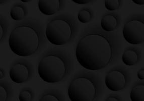 3D black circles embossed seamless pattern on dark background texture vector