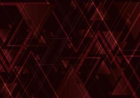 Abstract red triangles shape and lines on black background vector