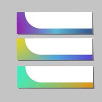 Business set 3 vector abstract gradient banner design template