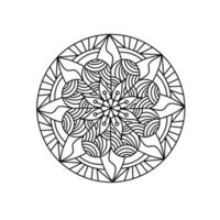 Round ornamental mandala vector shape isolated on white