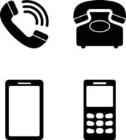 teléfono, conjunto de iconos de contacto de teléfono móvil vector