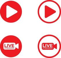 Live streaming icon set collection for Broadcasting and video news vector