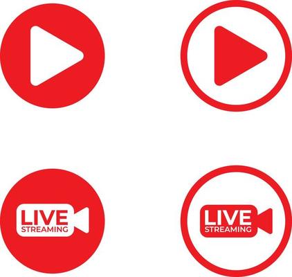 Live streaming icon set collection for Broadcasting and video news