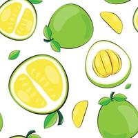 Seamless pattern with pomelo fruit. Vector illustration.