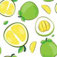 Seamless pattern with pomelo fruit. Vector illustration.