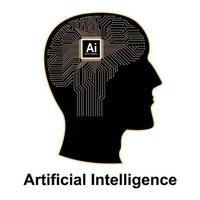 ai chipset cabeza perfil humano vector