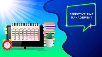 Work table effective time management background vector