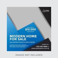 home real estate property square banner for social media vector