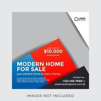 home real estate property square banner for social media vector