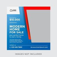 home real estate property square banner for social media vector