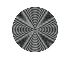 Concentric circle element. Black and white color ring. sound wave vector