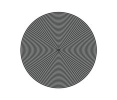 Concentric circle element. Black and white color ring. sound wave vector