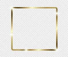 Gold shiny glowing frame background. Golden luxury vintage realistic vector