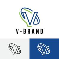 V Letter Business Line Abstract Modern Clean Logo Symbol vector