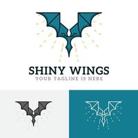 Shiny Wings Flying Abstract Legendary Dragon Logo vector