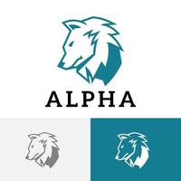 lobo alfa fuerte poderoso líder comandante animales vida silvestre logos vector
