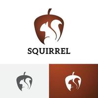 Squirrel Nut Chipmunk Abstract Negative Space Logo vector