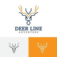 Deer Roe Head Nature Adventure Wildlife Abstract Line Logo Symbol vector