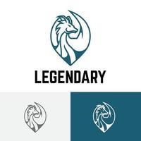 Awesome Legendary Great Dragon Line Esport Game Logo Symbol vector