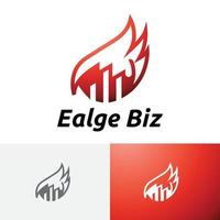 logotipo de gráfico de barras financiero de negocios de inversión de ojo de águila vector
