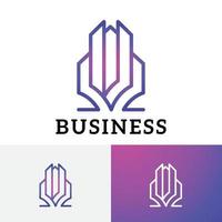 Building Real Estate Realty Business Line Logo vector