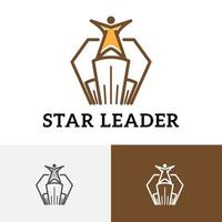 estrella líder éxito trabajo oficina vintage logo vector