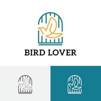 Canary Bird Lover Community Abstract Line Cage Logo
