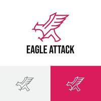 Eagle Hawk Falcon Attack Fly Wing Claw Line Logo vector