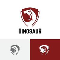 Tyrannosaurus Dinosaur Snake Serpent Shield Game Esport Logo vector