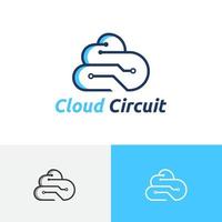 Cloud Circuit Technology Internet Data Drive Logo vector