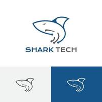 Wild Shark Tech Computer Internet Service Logo vector