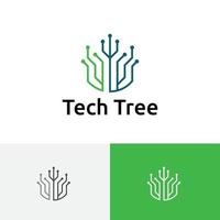 Technology Tree Circuit Branch Computer Electronic Logo vector