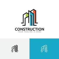 Construction Building Modern Colorful Abstract Real Estate Logo vector