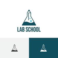 lápiz laboratorio tubo química ciencia educación escuela logo vector