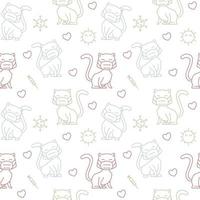 Cat Face Mask Health Vaccine Seamless Pattern Texture Background vector