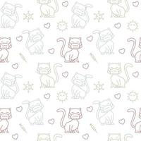 Cat Face Mask Health Vaccine Seamless Pattern Texture Background vector