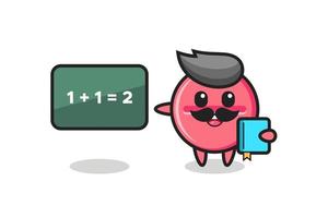 Illustration of medicine tablet character as a teacher vector