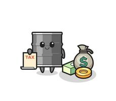 Character cartoon of oil drum as a accountant vector