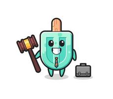 Illustration of popsicles mascot as a lawyer vector