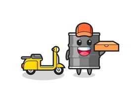 Character Illustration of oil drum as a pizza deliveryman vector
