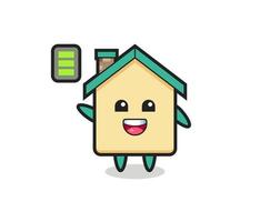 house mascot character with energetic gesture vector