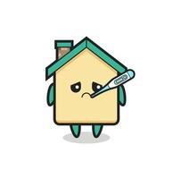 house mascot character with fever condition vector