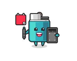 Illustration of lighter mascot as a graphic designer vector