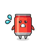 drink can mascot character with afraid gesture vector