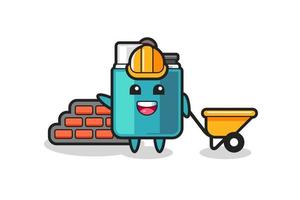 Cartoon character of lighter as a builder vector