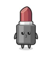 the bored expression of cute lipstick characters vector