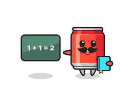 Illustration of drink can character as a teacher vector