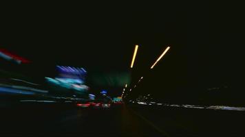 Time lapse driving light on road video